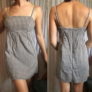 Brown checkered mini dress